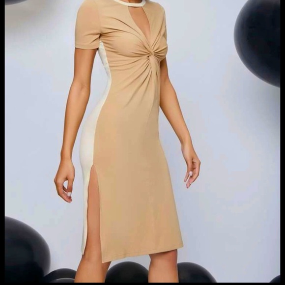 Two-Tone Bodycon Dress - Picture 6 of 6